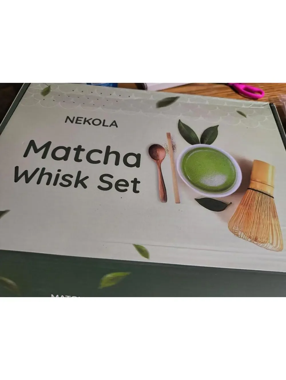 Buucup Matcha Set, Matcha Bowl with Spout, Matcha Whisk and Holder, Bamboo